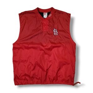 ST. LOUIS CARDINALS MLB Vintage Rawlings Sleeveless Vented Red Pullover Men's L